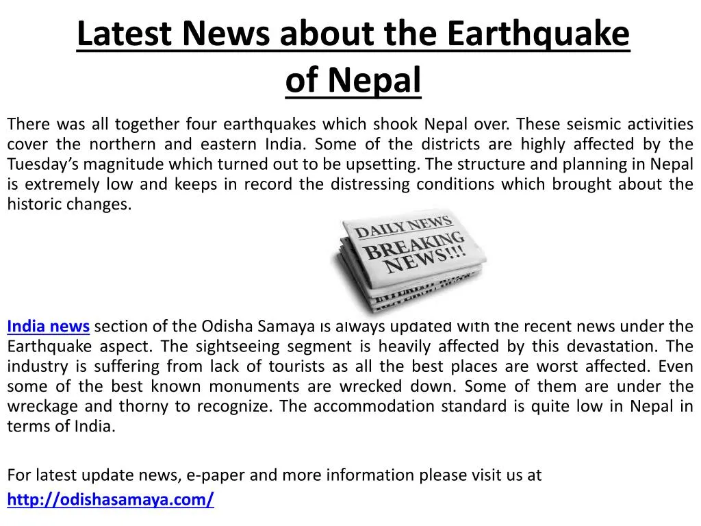 latest news about the earthquake of nepal