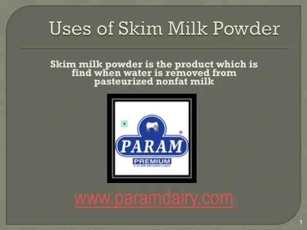 Uses of Skimmed Milk Powder