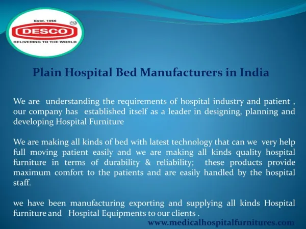 Plain Hospital Bed Manufacturers in India