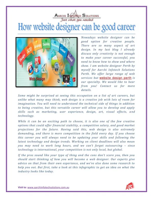 How website designer can be good career