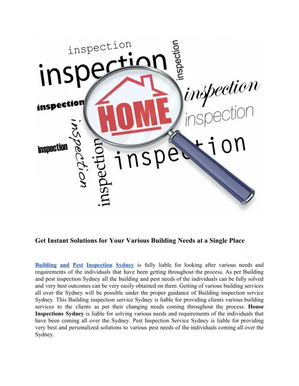 Building and Pest Inspection Sydney | Pre Purchase Building Inspection