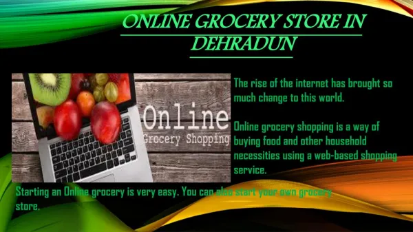 Open an Online grocery store Dehradun