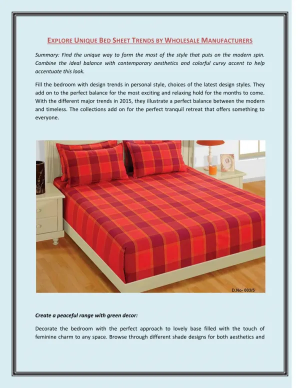 Explore Unique Bed Sheet Trends by Wholesale Manufacturers