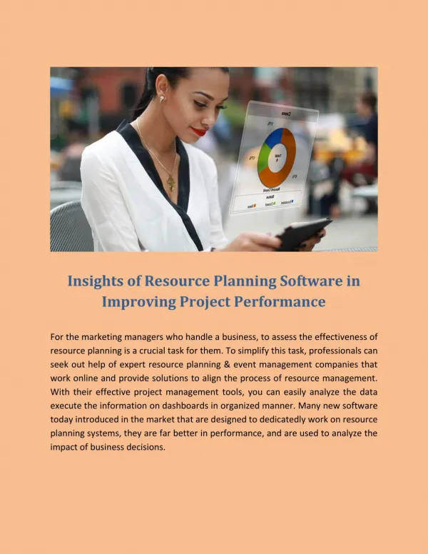 Insights of Resource Planning Software in Improving Project Performance
