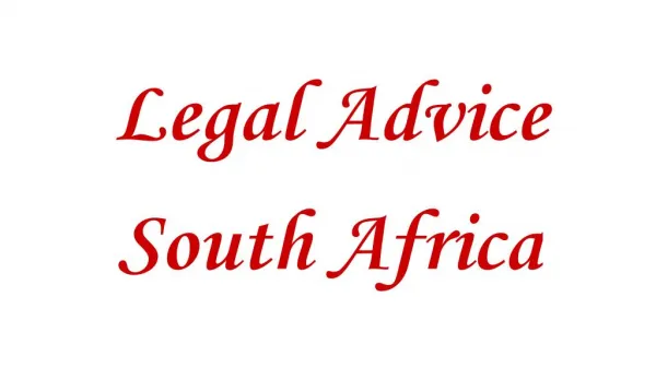 Legal Advice South Africa