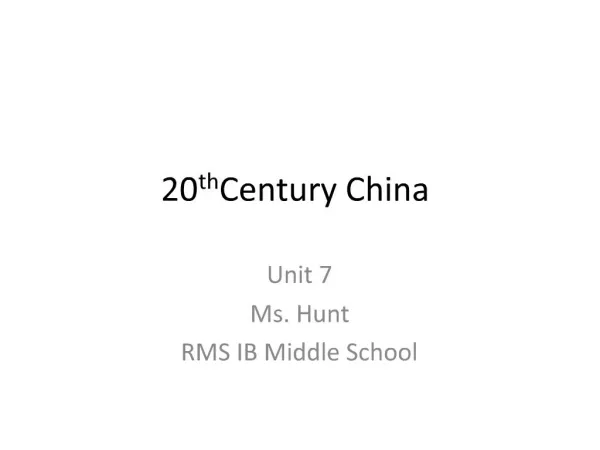 20th Century China