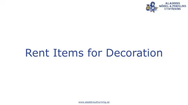 Decorative Party Items on Rent