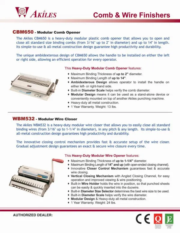 Comb & Wire Binding Finishers by PrintFinish.com