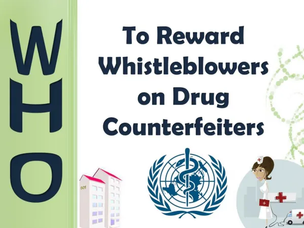 WHO to Reward Whistleblowers on Drug Counterfeiters
