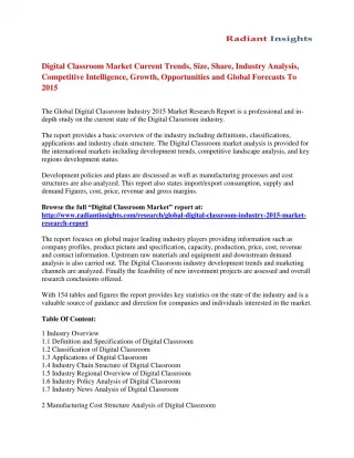 Digital Classroom Market Strategies And Forecast 2015 - slide 1