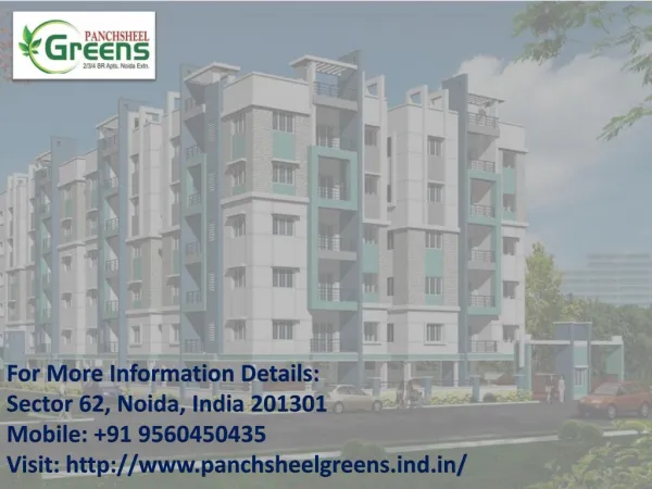 Panchsheel Greens only 24 L at Noida Extension Call 91-9560450435