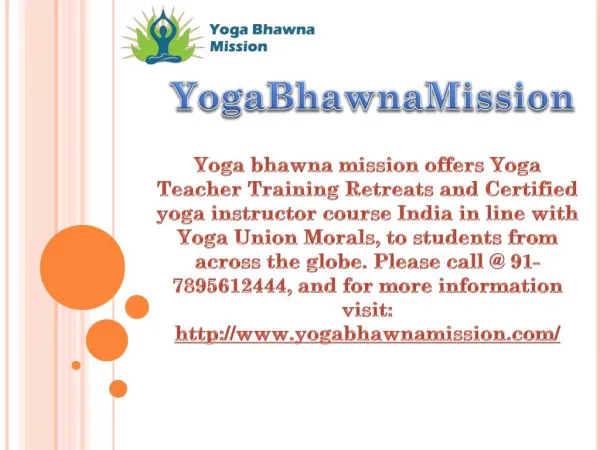 Certified yoga instructor course India