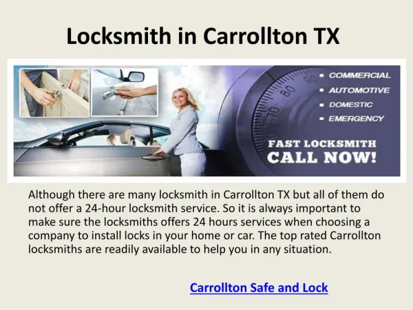 Carrollton safe and lock