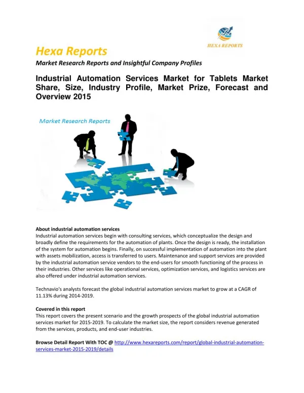 Industrial Automation Services Key Trends, Vendor Strategies market Analysis and Forecast 2015