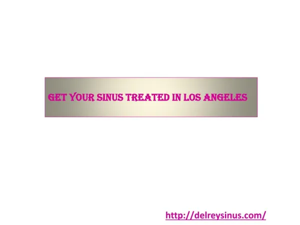 Get Your Sinus Treated in Los Angeles