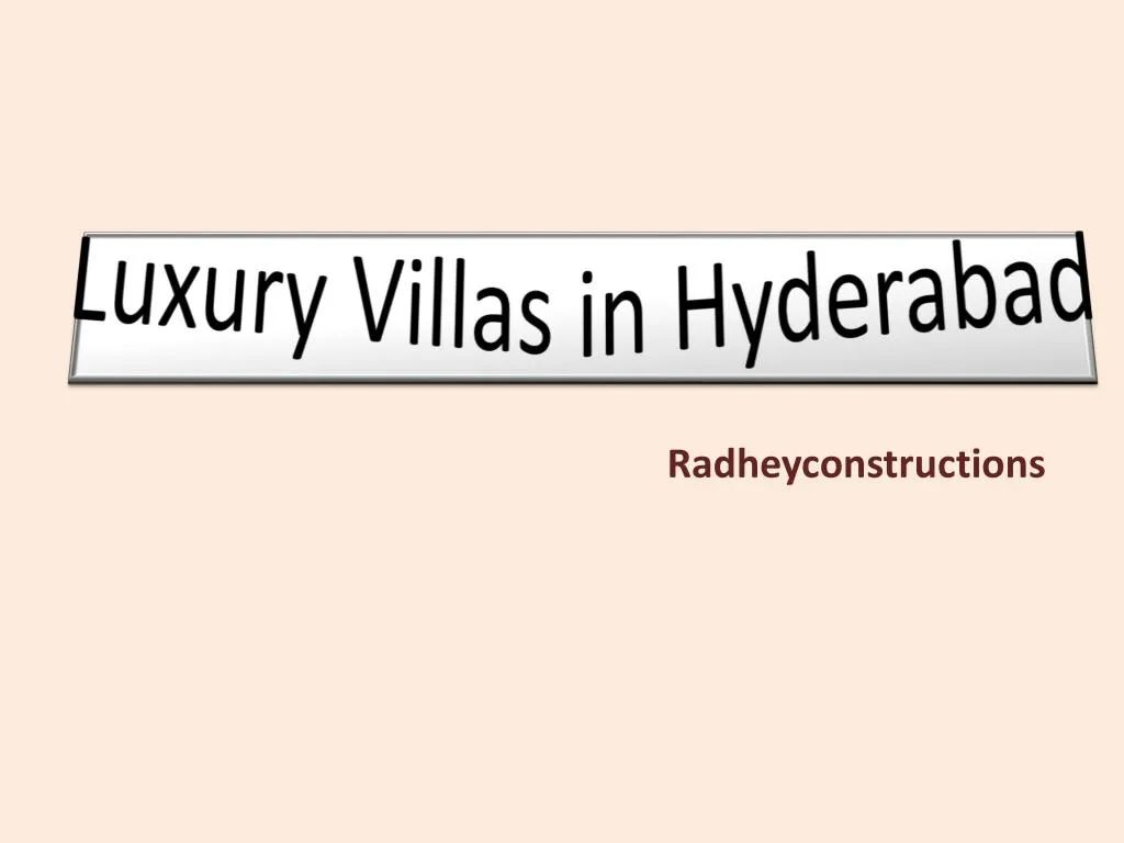 luxury villas in hyderabad