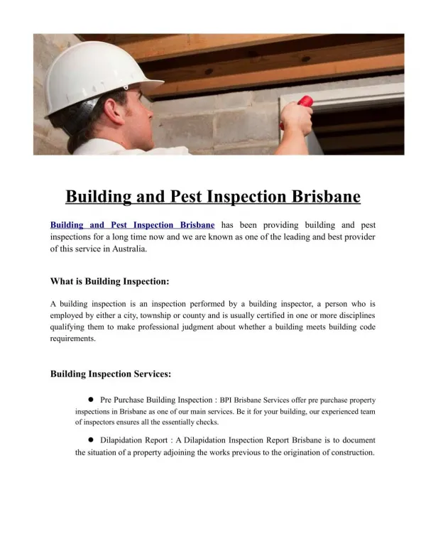 Building and Pest Inspection Brisbane | Building Inspectors