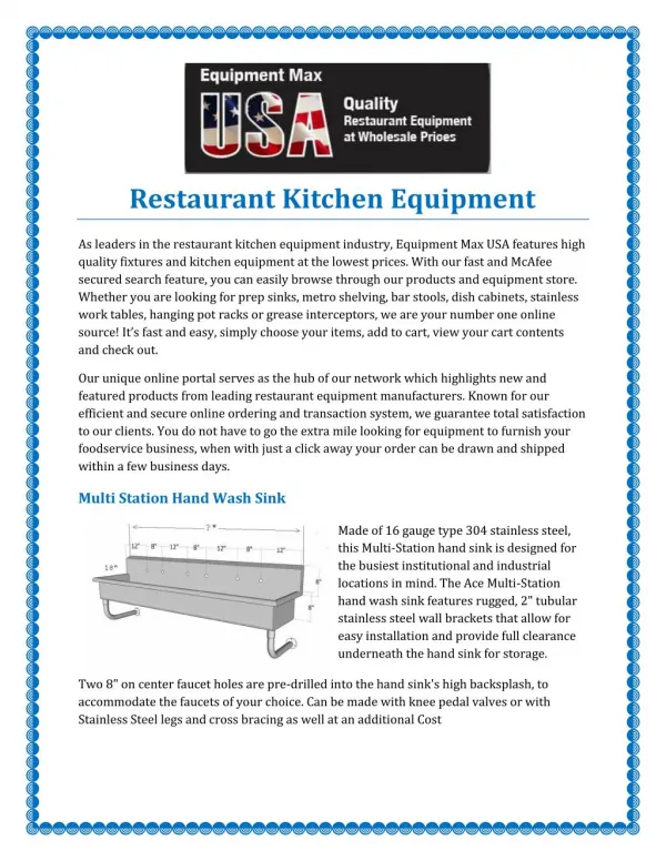 Restaurant Kitchen Equipment