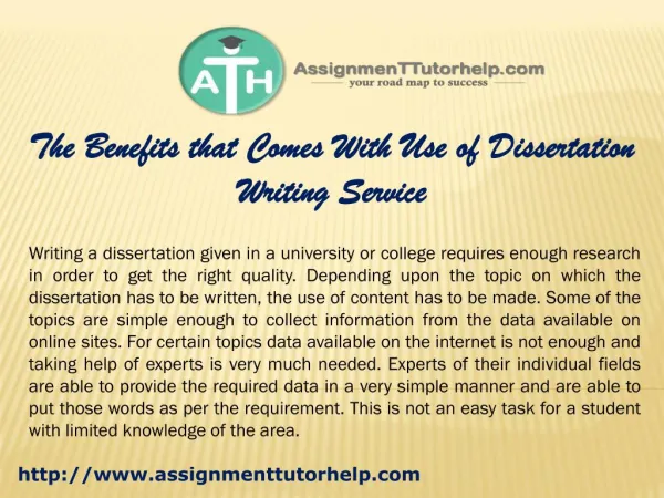 The Benefits that Comes With Use of Dissertation Writing Service