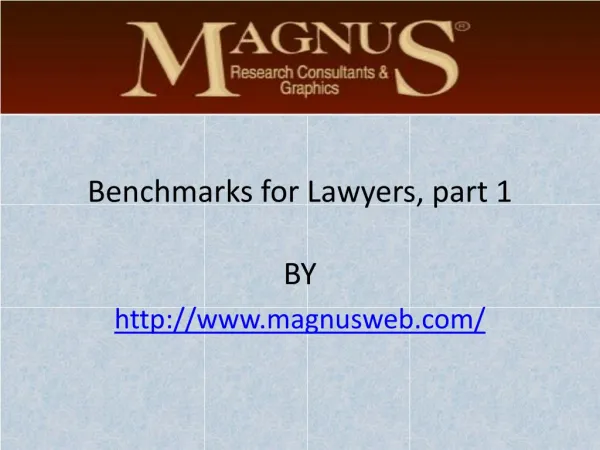 Benchmarks for Lawyers, part 1