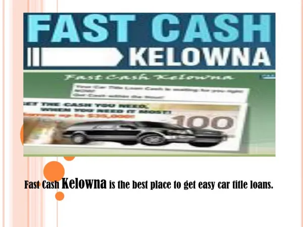 Bad Credit Car Loans Kelowna BC
