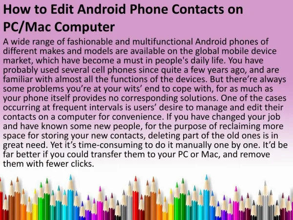 How to Edit Android Phone Contacts on PC and Mac