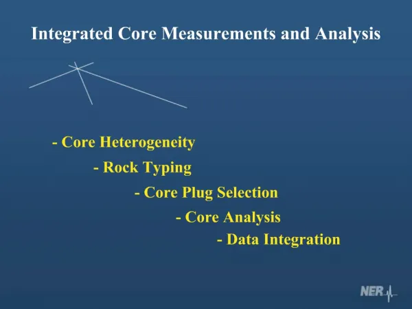 Integrated Core Measurements and Analysis