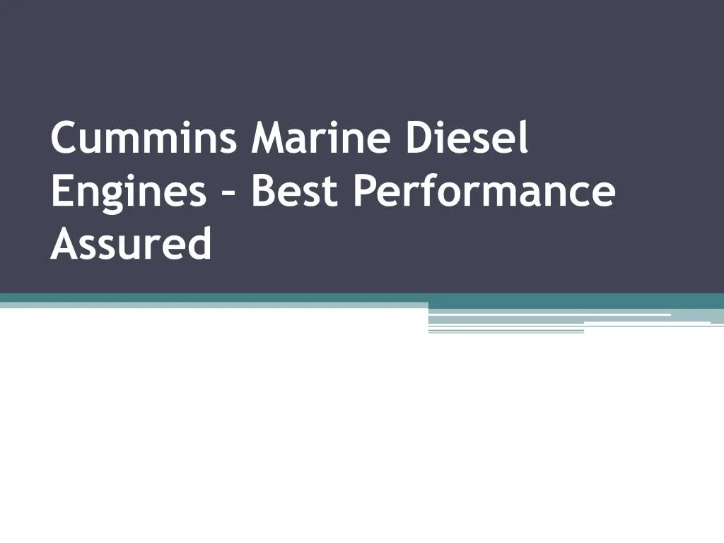 cummins marine diesel engines best performance assured