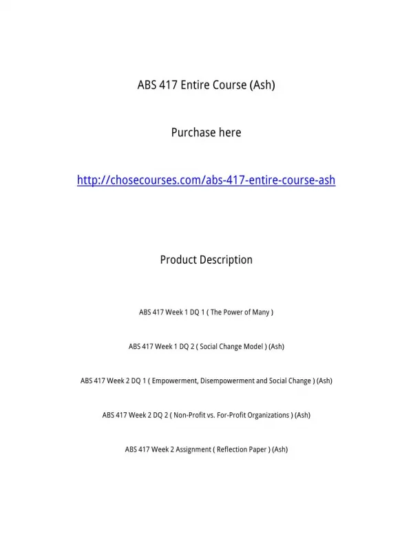 ABS 417 Entire Course (Ash)