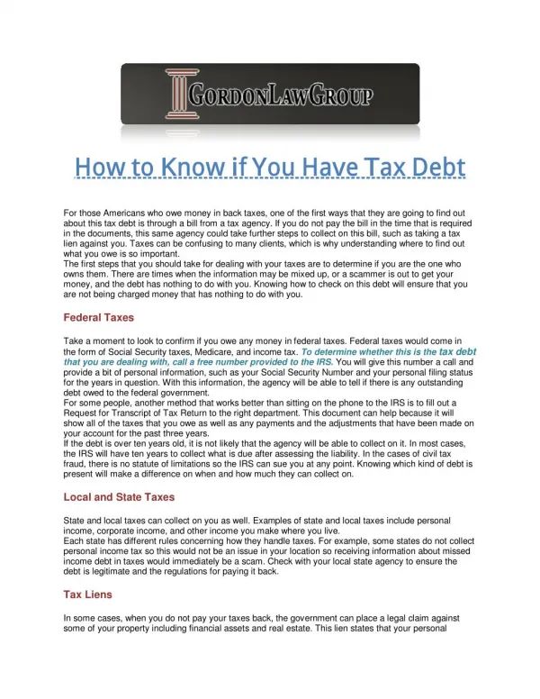 How to Know if You Have Tax Debt