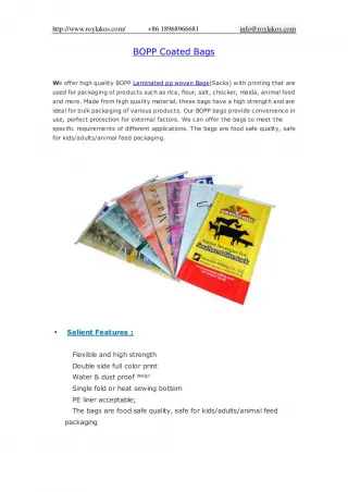 BOPP Coated Bags - slide 1