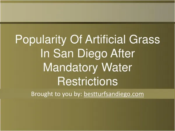 Popularity Of Artificial Grass In San Diego After Mandatory Water Restrictions