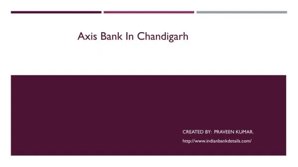 Axis Bank In Chandigarh