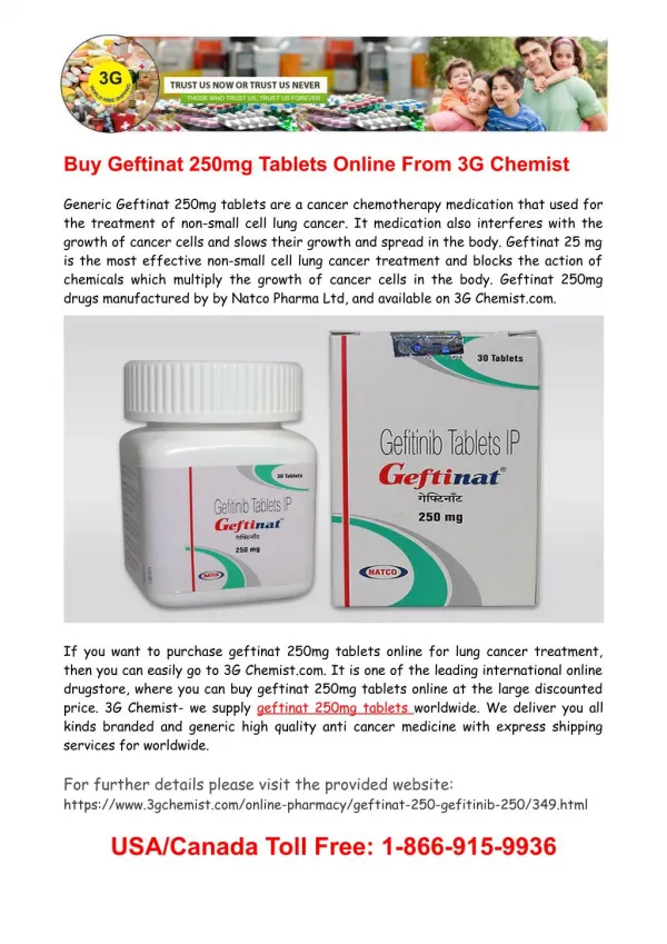 Buy Geftinat 250mg Tablets Online From 3G Chemist