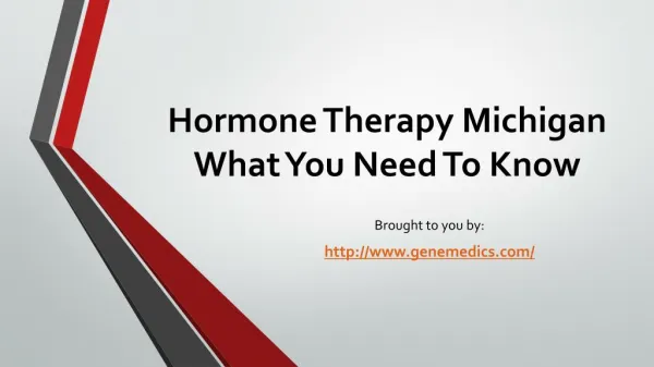 Hormone Therapy Michigan: What You Need To Know