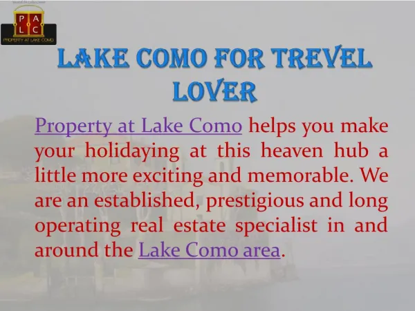 Villa for Sale at Lake Como - Property at Lake Como