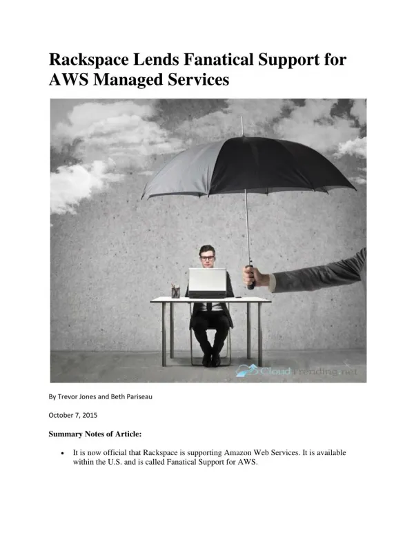 Rackspace Lends Fanatical Support for AWS Managed Services
