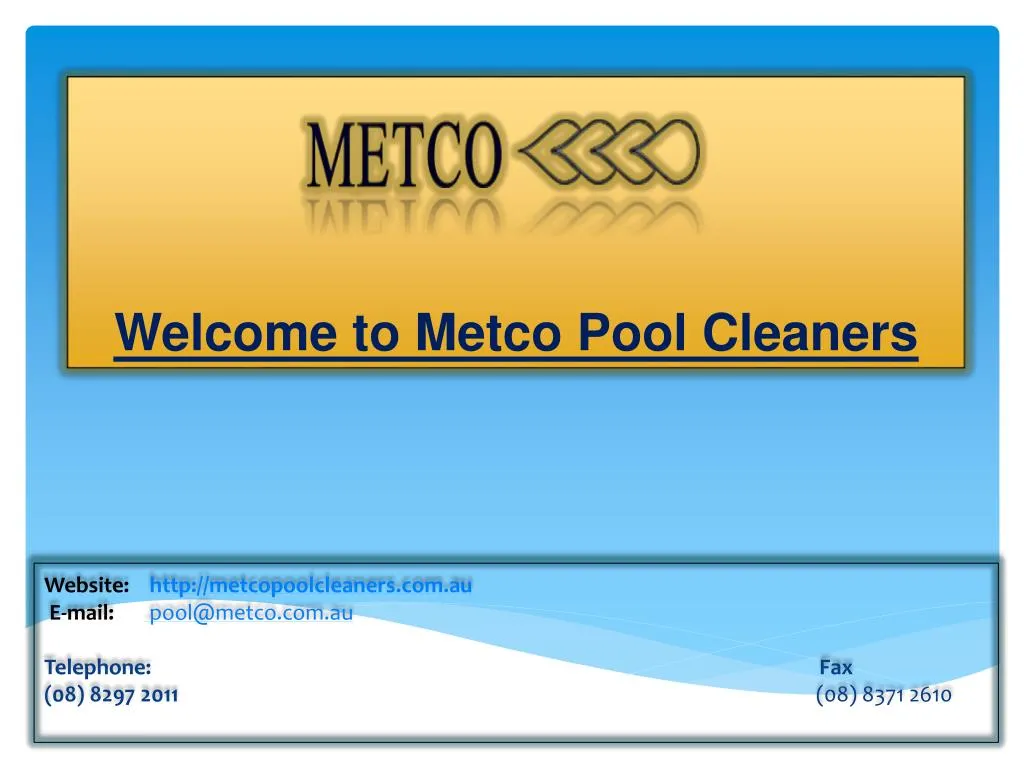 welcome to metco pool cleaners