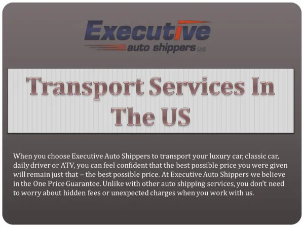 Transport Services In The US