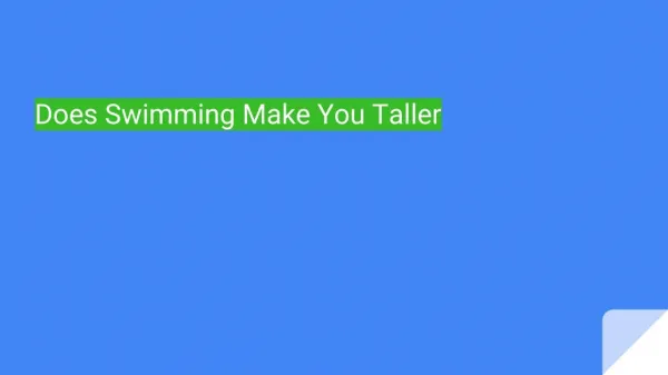 Does Swimming Make You Taller