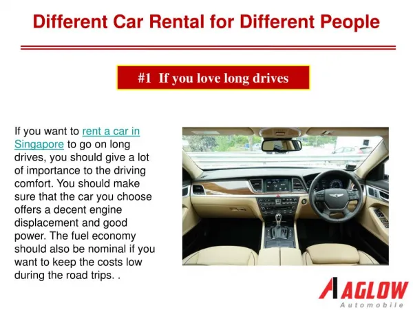 Different Car Rental for Different People