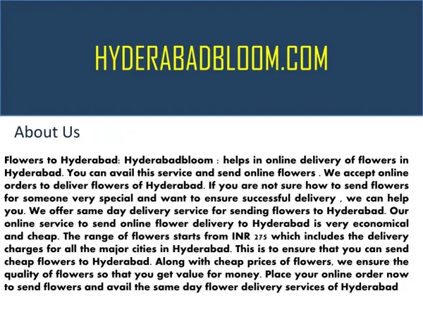 Flowers delivery in Hyderabad