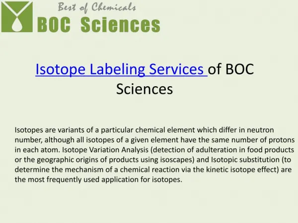 Isotope Labeling Services