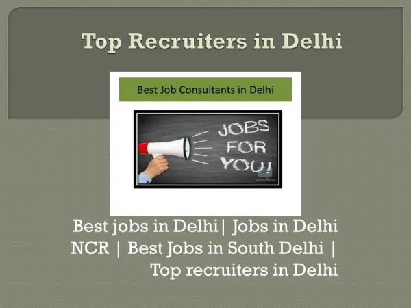 Job Opportunity In Delhi | Best Recruitment firms - Job Mirror