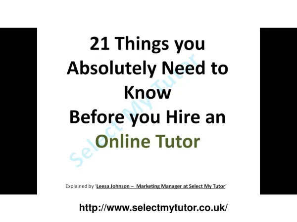 Hire an Online Tutor