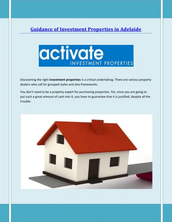 Investment Properties Adelaide
