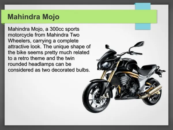 Mahindra MoJo Bike Reviews