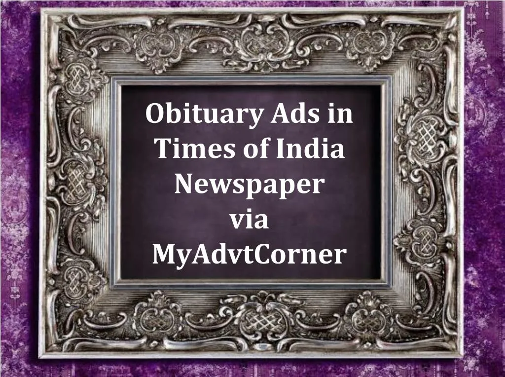 obituary ads in times of india newspaper via myadvtcorner