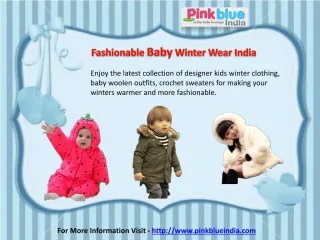 Beautiful Cold Weather Clothing for Kids in India