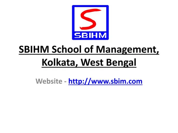 Top Management Institute In Kolkata|SBIHM